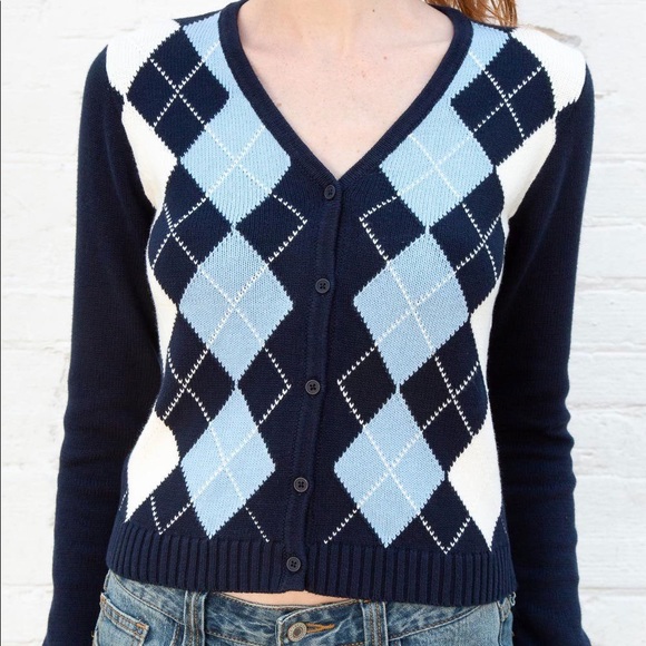 argyle sweater cardigan